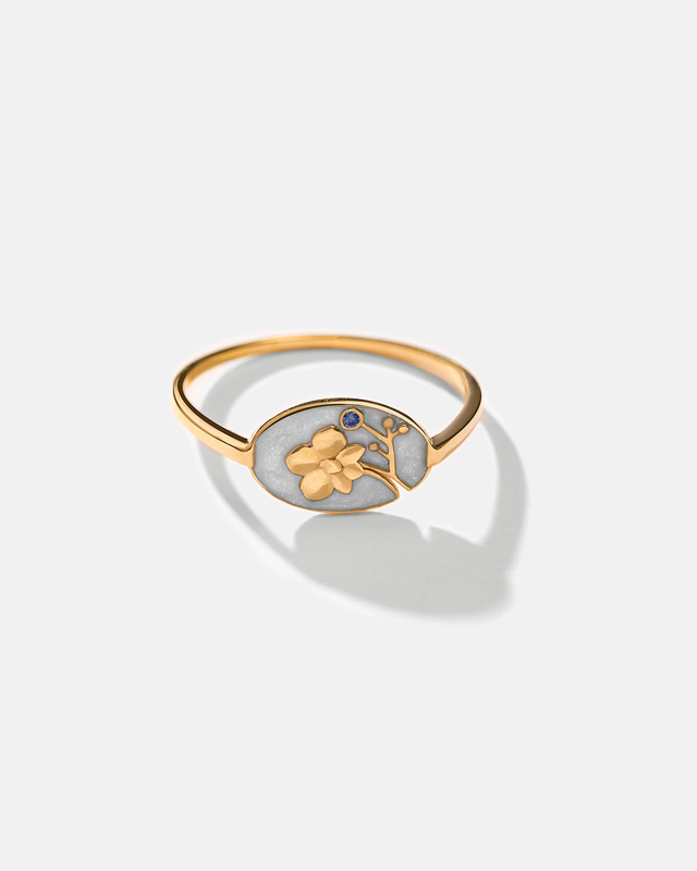 انگشتر مینا و گل ارکیده