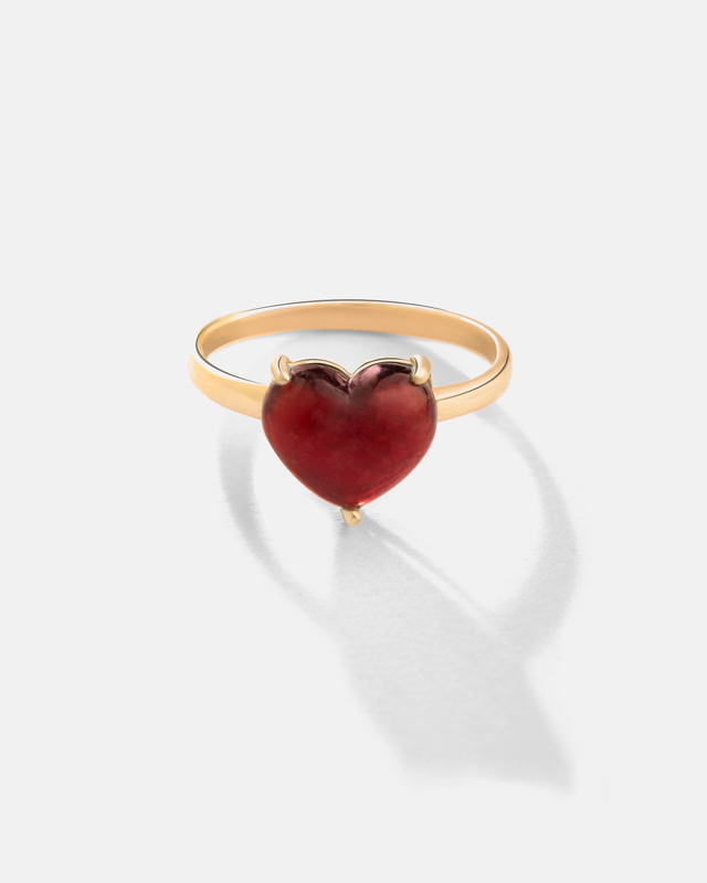 انگشتر گارنت قلبی