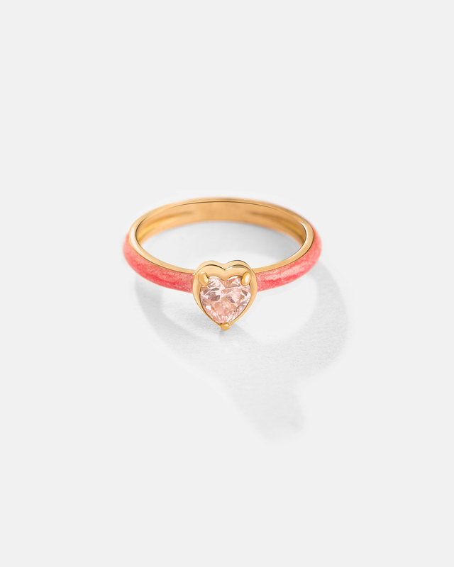 انگشتر قلب صورتی