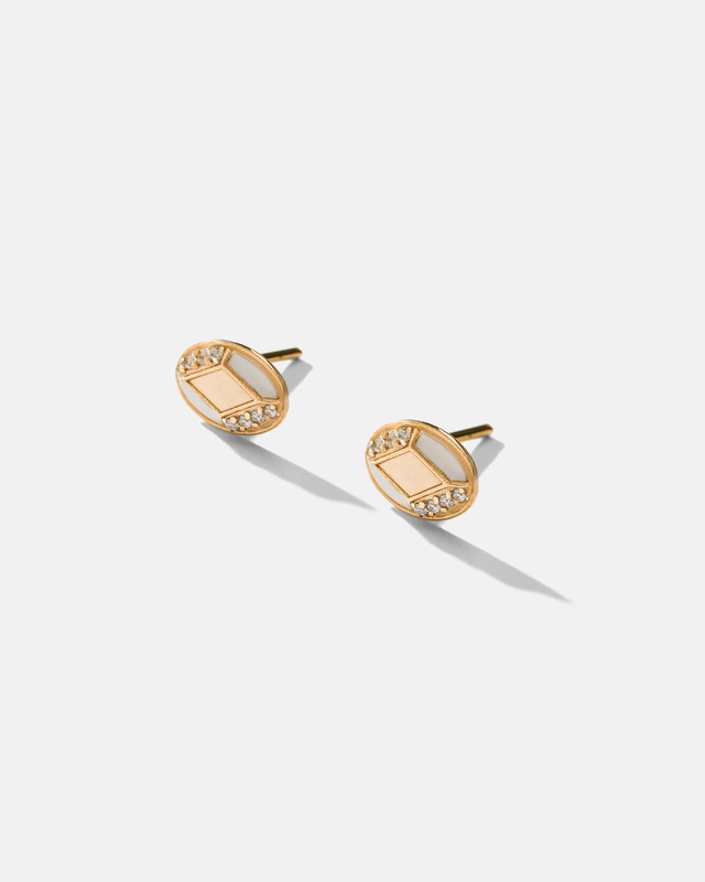 گوشواره قاب مینا بیضی