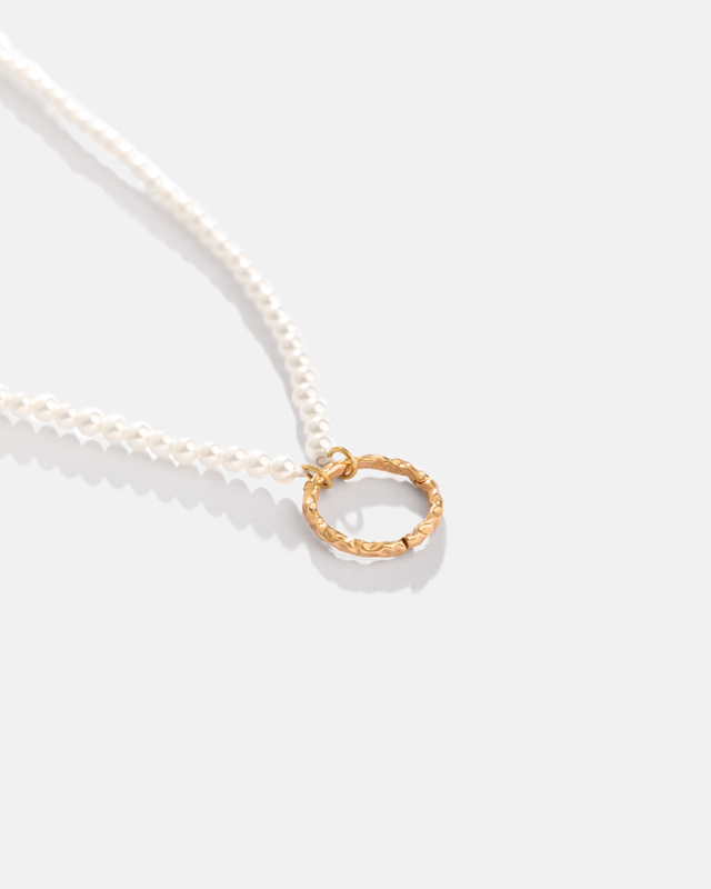 گردنبند مروارید با قفل دایره