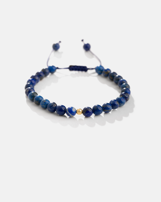 دستبند لاجورد و گوی طلا