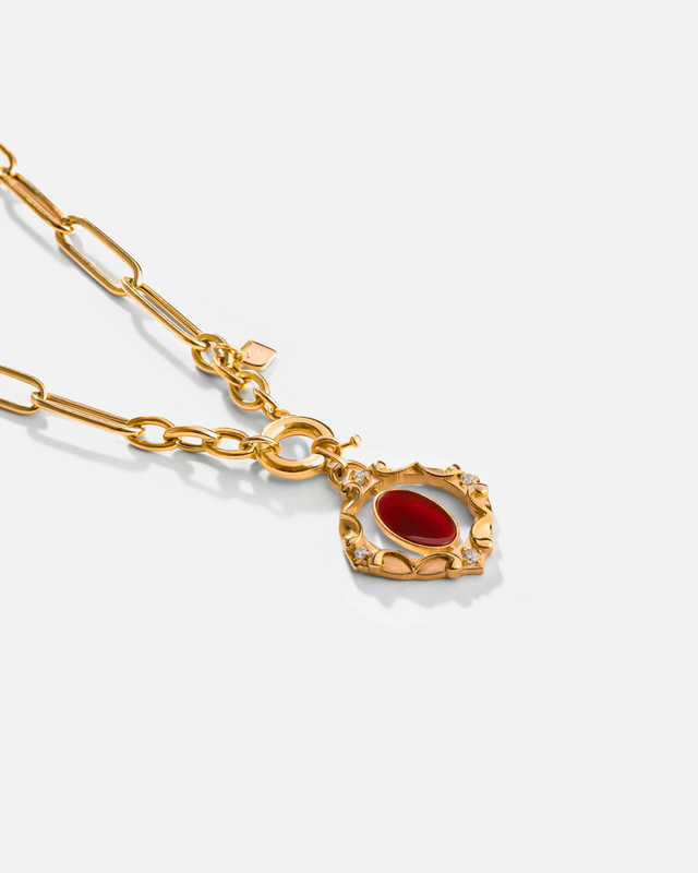 آویز سنگ عقیق قرمز