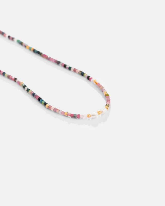 گردنبند ترمالین و گوی و مروارید