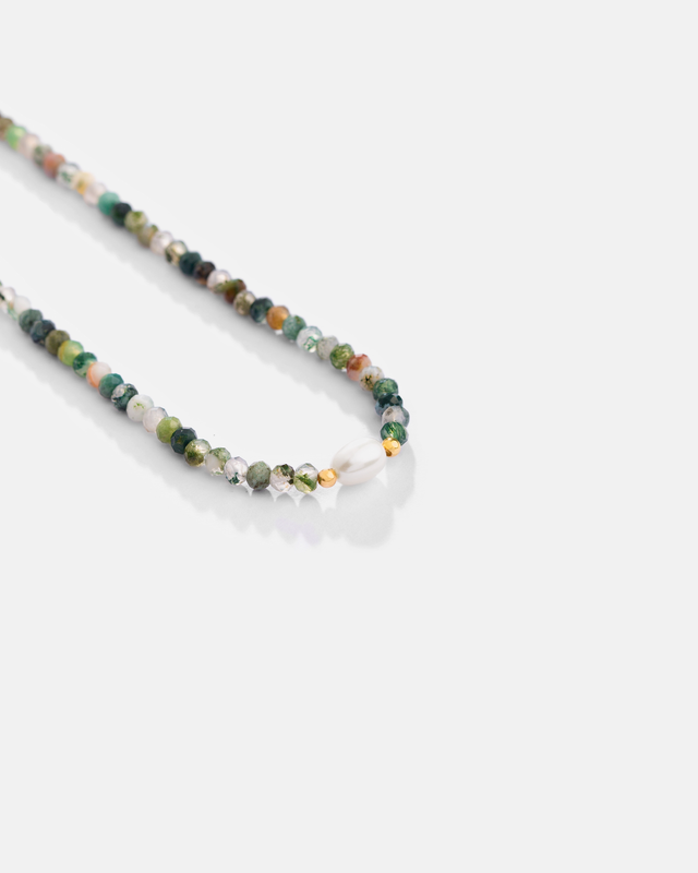 گردنبند عقیق و گوی و مروارید