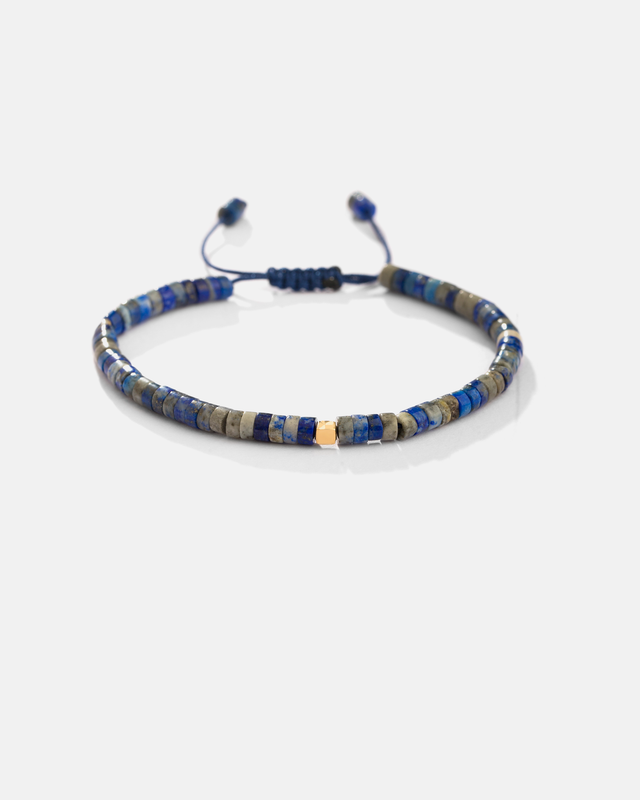 دستبند لاجورد و مکعب طلا