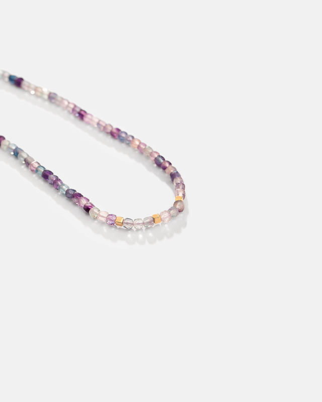 گردنبند فلوریت و مکعب طلا