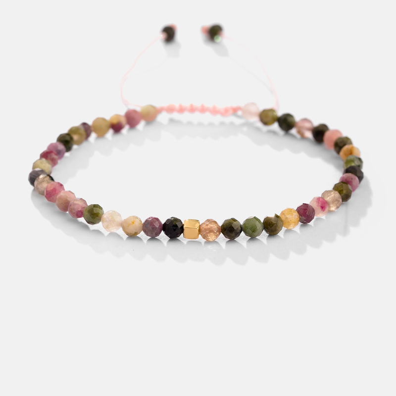 دستبند ترمالین و مکعب طلا