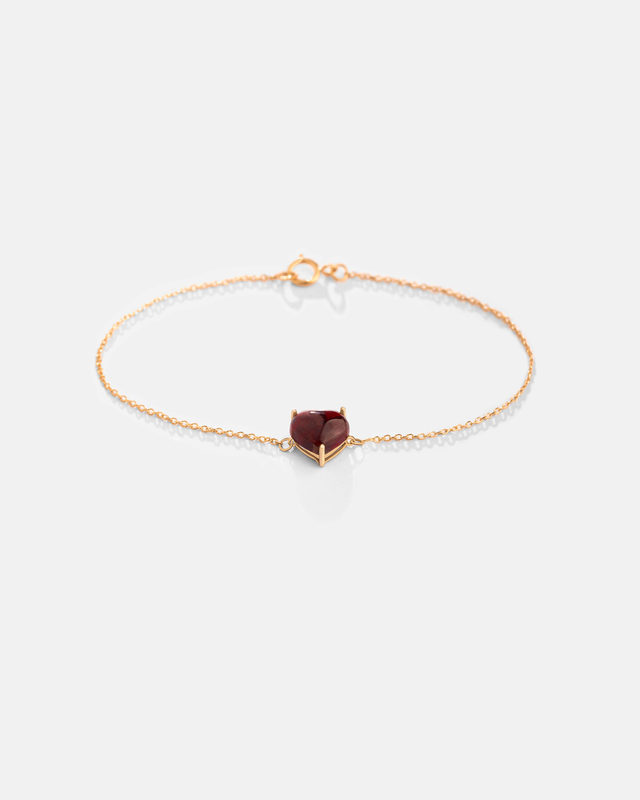 دستبند گارنت قلبی