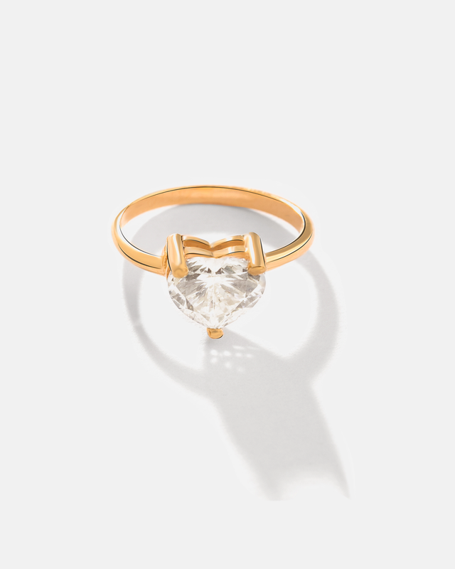 انگشتر تک نگین قلب