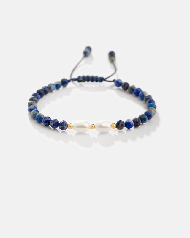 دستبند لاجورد و مروارید