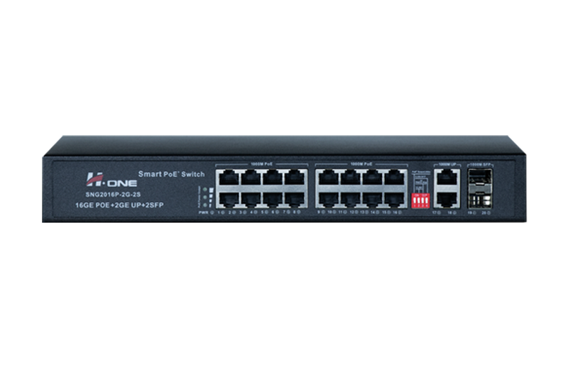 سوئیچ شبکه PoE اچ وان مدل SNG2016P-2G-2S 