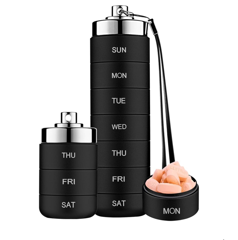 باکس قرص مسافرتی فلزی ۷ روزه 