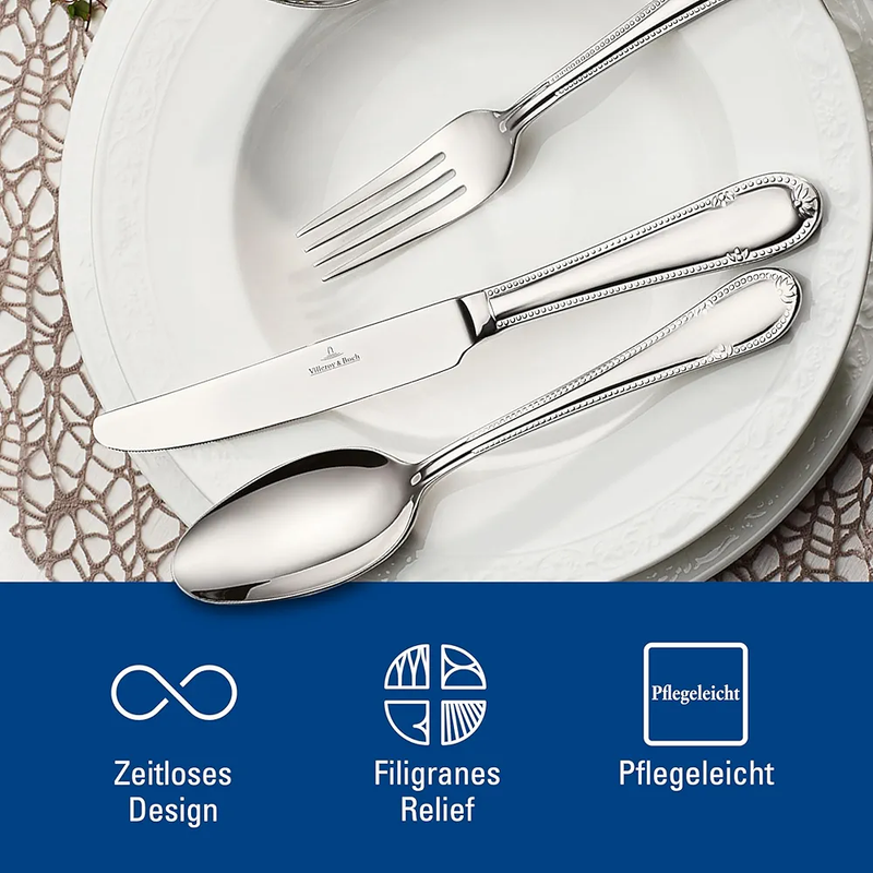 سرویس ۲۴ پارچه قاشق و چنگال Villeroy & Boch مدل Mademoiselle