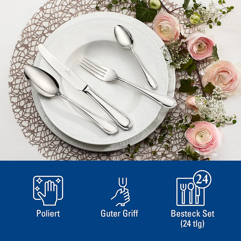 سرویس ۲۴ پارچه قاشق و چنگال Villeroy & Boch مدل Mademoiselle