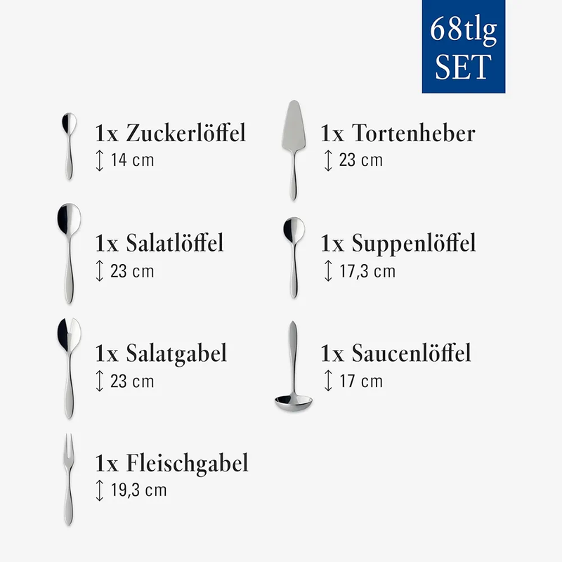 ست قاشق و چنگال ۶۸ پارچه Villeroy & Boch مدل Arthur