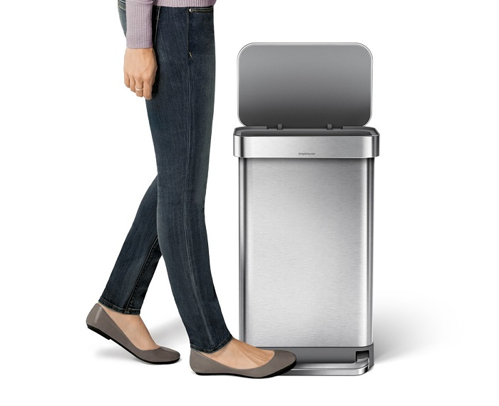 سطل زباله ۴۵ لیتری پدالی simplehuman - نقره‌ای