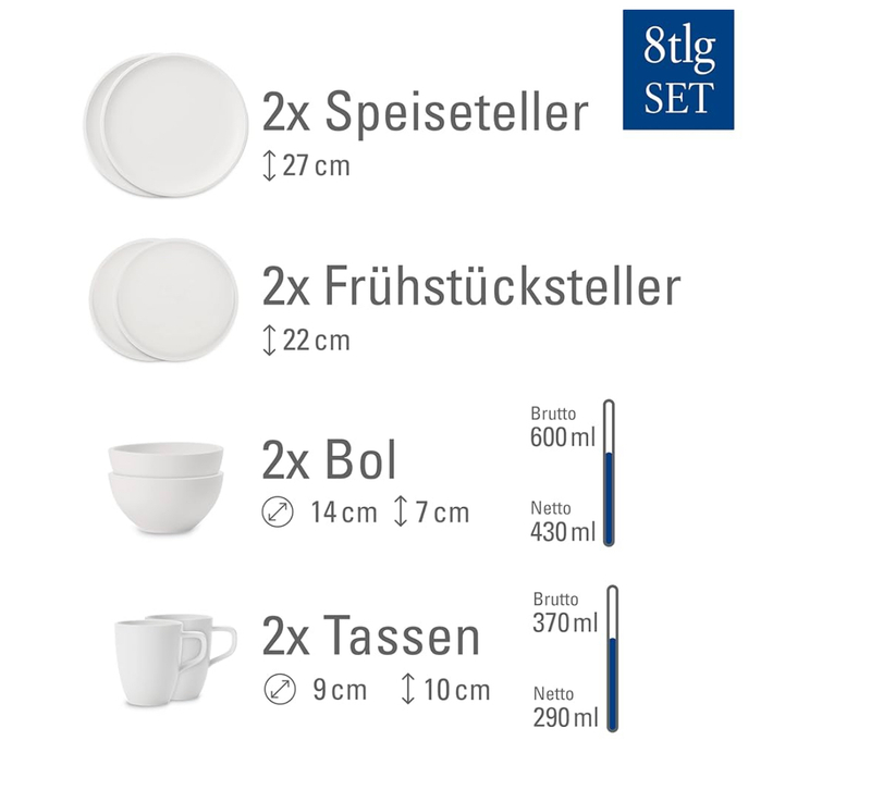 سرویس ۸ تکه غذاخوری Villeroy & Boch