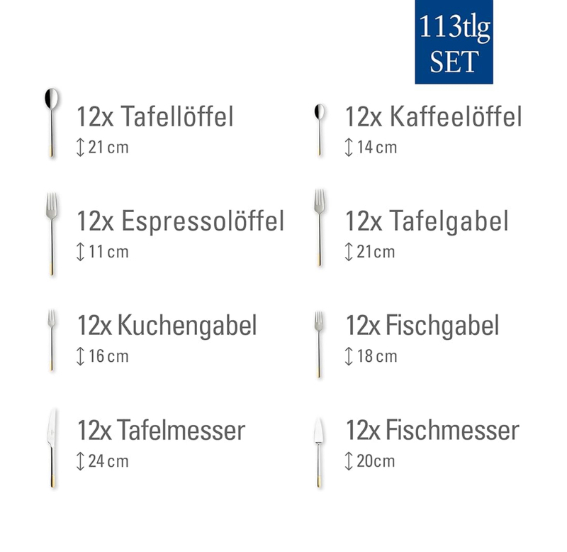 سرویس ۱۱۳ تکه قاشق و چنگال Villeroy & Boch Ella