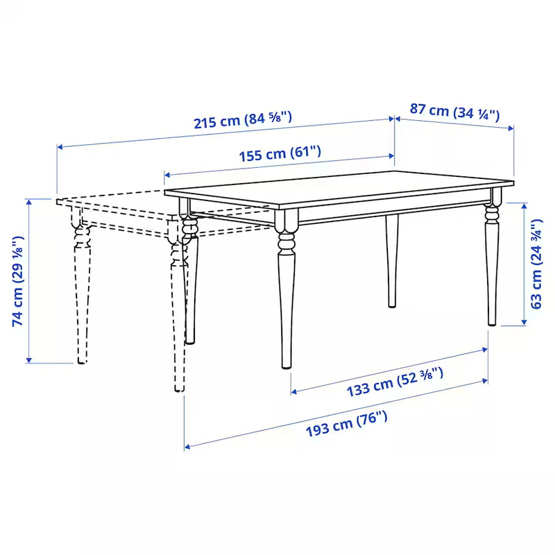 میز با قابلیت تغییر طول و 4 صندلی INGATORP / INGOLF