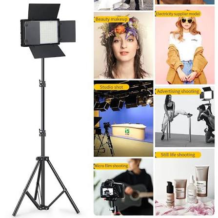 کیت دوتایی نور LED شیدر دار حرفه ای RGB همراه پک باطری و شارژر