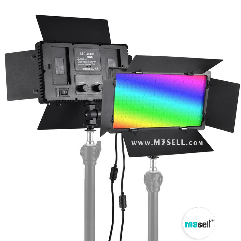 کیت دوتایی نور LED شیدر دار حرفه ای RGB همراه پک باطری و شارژر