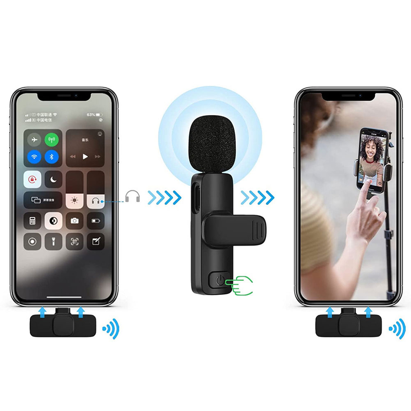 میکروفون یقه ای بی سیم مدل K9 Dual Type-C بسته 2 عددی