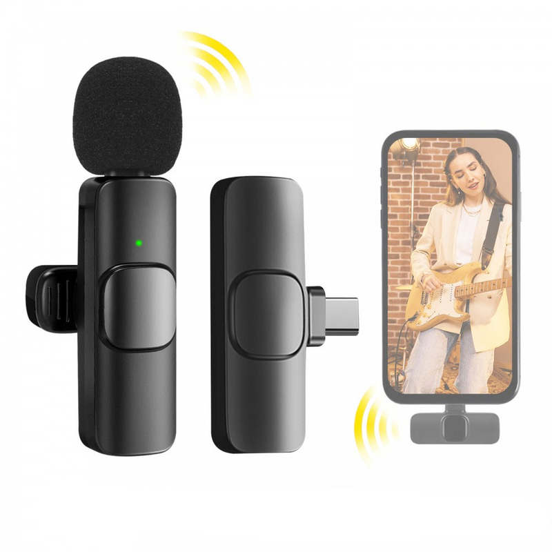 میکروفون یقه ای بی سیم مدل K9 Dual Type-C بسته 2 عددی