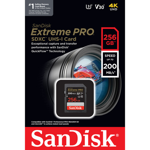کارت حافظه SanDisk 256 GB Extreme PRO 200MB/s ( گارانتی دار )