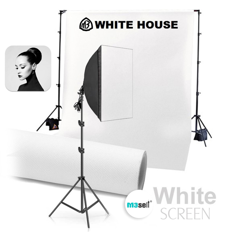 کیت استودیو عکاسی سفید White Room به همراه یک عدد سافت باکس LED دار