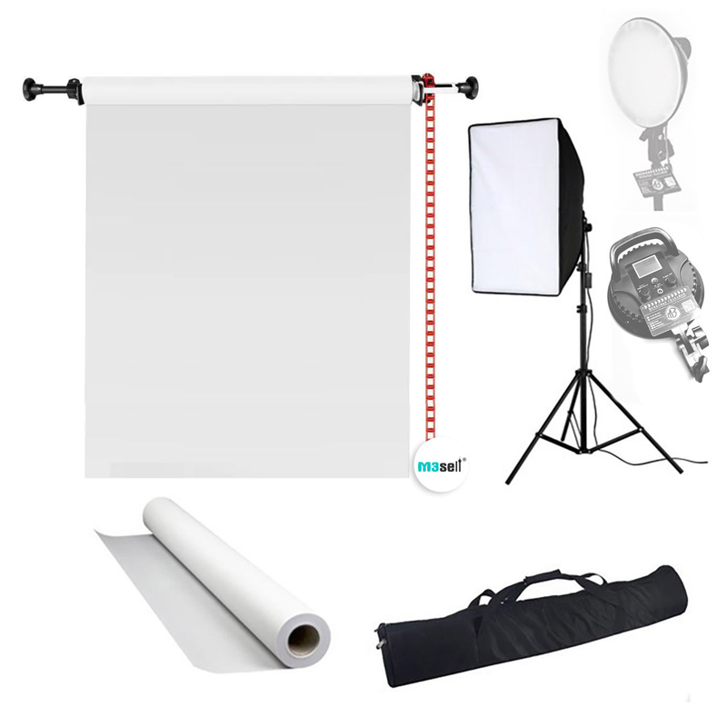 کیت استودیو عکاسی سفید White Room به همراه یک عدد سافت باکس LED دار