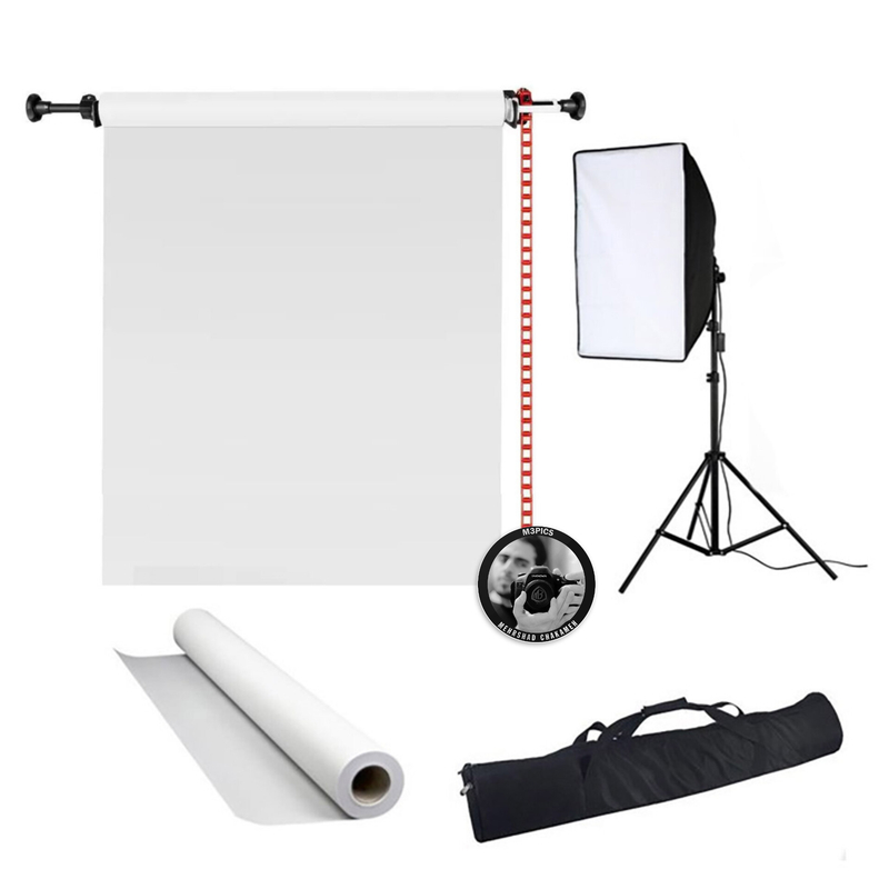 کیت استودیو عکاسی سفید White Room به همراه یک عدد سافت باکس LED دار