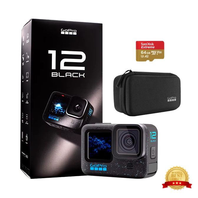دوربین گوپرو GoPro HERO 12 Black Bundle Pack + کیف اورجینال و مموری 64 گیگ Sandisk