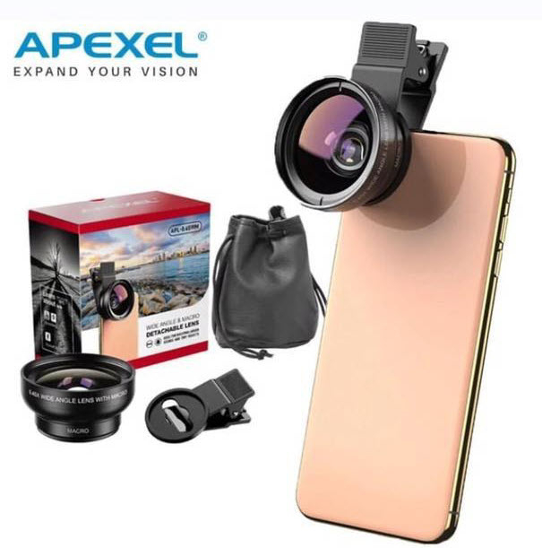 لنز موبایل ماکرو - واید APEXEL APL-0.45WM ( اصلی گارانتی دار )