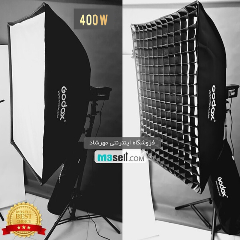 سافت باکس حرفه ای 400w وات دو کلوین COB ( حاوی ریموت و LCD )