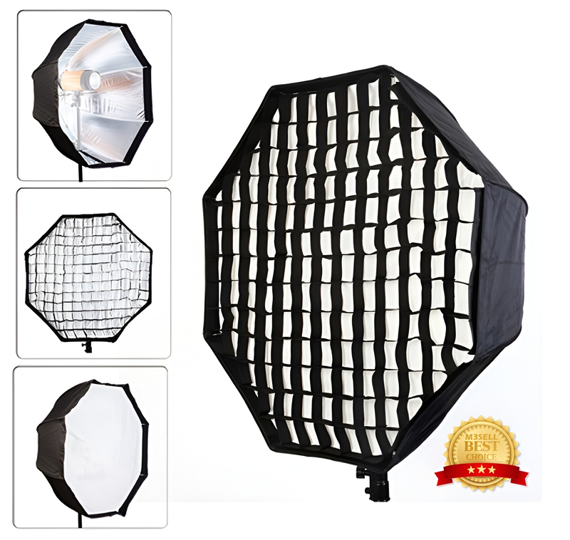 اکتاباکس پرتابل ام دی ان MDN 120 cm octabox with grid+زنبوری و دفیوزر
