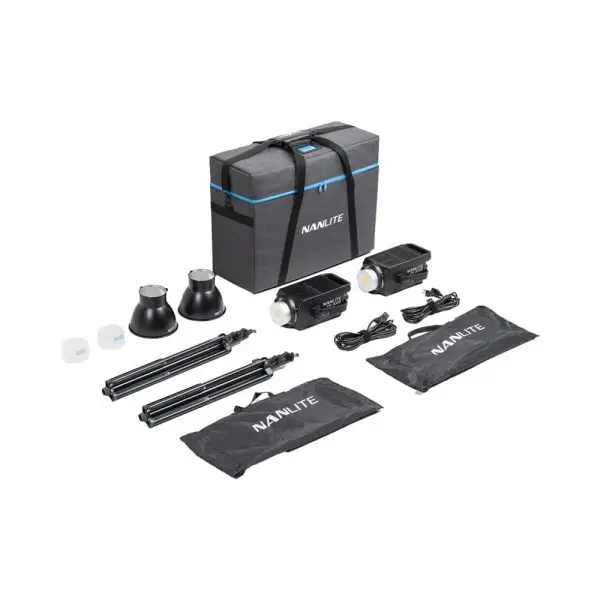 کیت 2 تایی نور ثابت نانلایت Nanlite FS-300B همراه کیف و سه پایه و سافت باکس