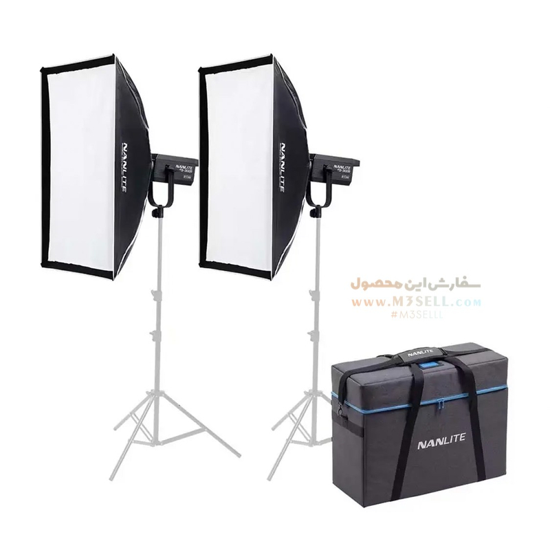 کیت 2 تایی نور ثابت نانلایت Nanlite FS-300B همراه کیف و سه پایه و سافت باکس