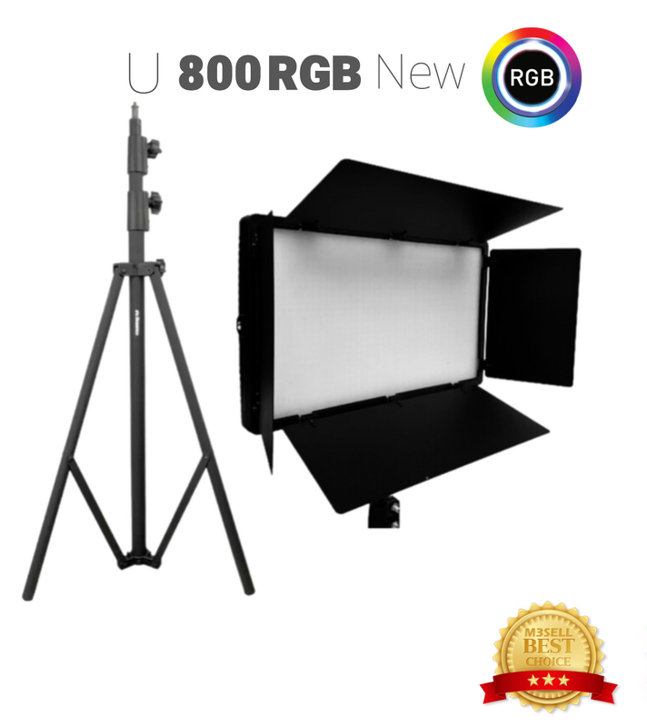 نور فلات Pro LED U800 RGB ( ورژن جدید LCD دار + حاوی باطری و شارژر و کنترل )