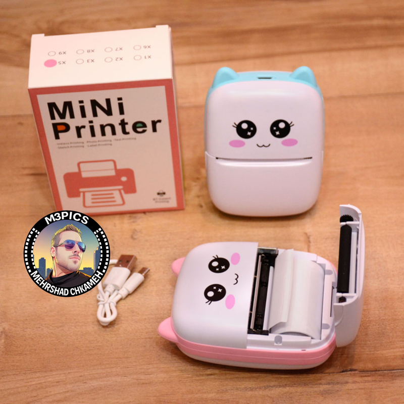 مینی پرینتر جیبی حرارتی طرح گربه iPrint ( بدون نیاز به جوهر )