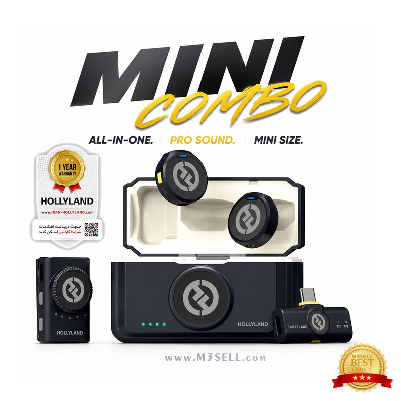  میکروفون یقه ای بی سیم هالی لند مدل LARK M2 MINI COMBO ( گارانتی 2 ساله )