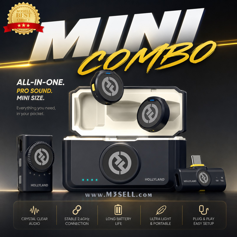  میکروفون یقه ای بی سیم هالی لند مدل LARK M2 MINI COMBO ( گارانتی 2 ساله )