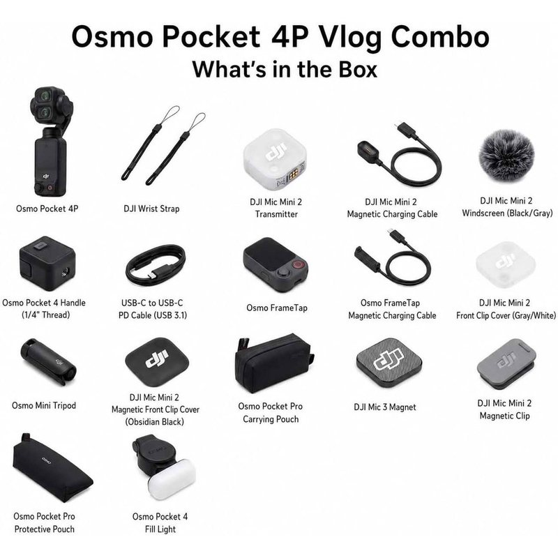 دوربین اسمو پاکت دی‌جی‌آی DJI Osmo Pocket 4P Vlog Combo ( اصلی )
