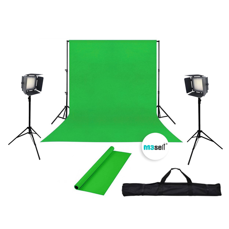 استودیو پرده سبز کروماکی به همراه 2 نور LED