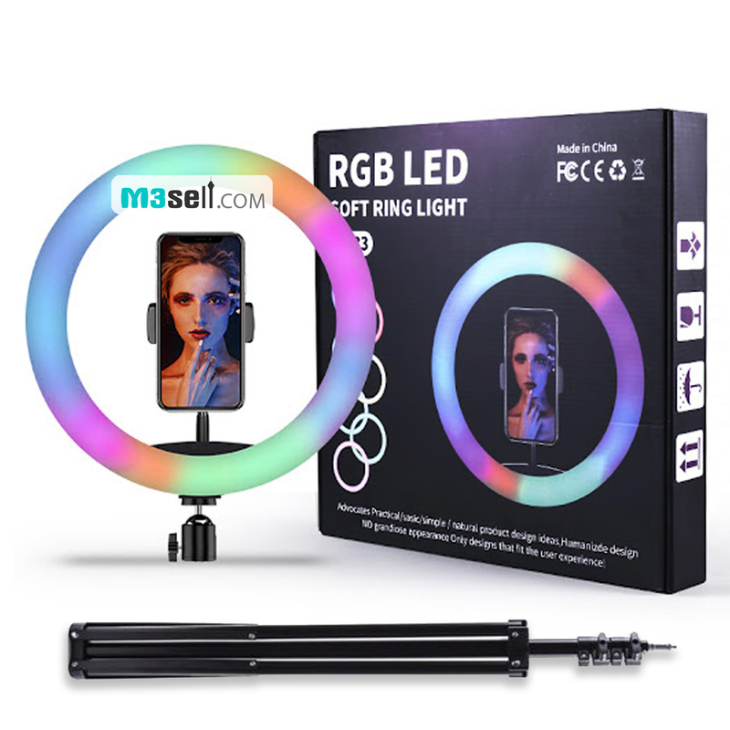 رینگ لایت RGB قطر 33 سانت به همراه سه پایه