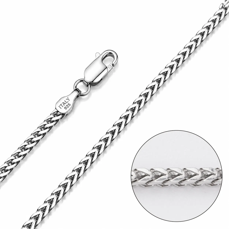 عکس زنجیر مردانه نقره ایتالیا مدل کارتیر با قطر 2.5 از زاویه نزدیک