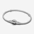 دستبند زنجیر ماری مفتولی چارم خور گل رز  Pandora Moments Rose in Bloom clasp