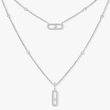 تصویر گردنبند دو ردیفی حرکتی (موو) برند مسیکا از زوایه نزدیک