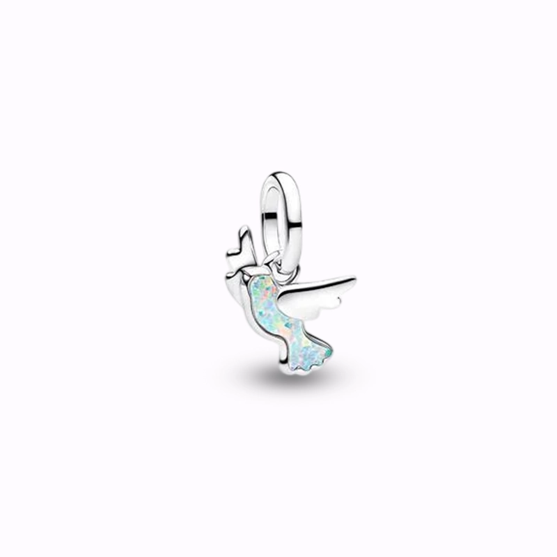 عکس چارم آویز مینی کبوتر سفید پاندورا