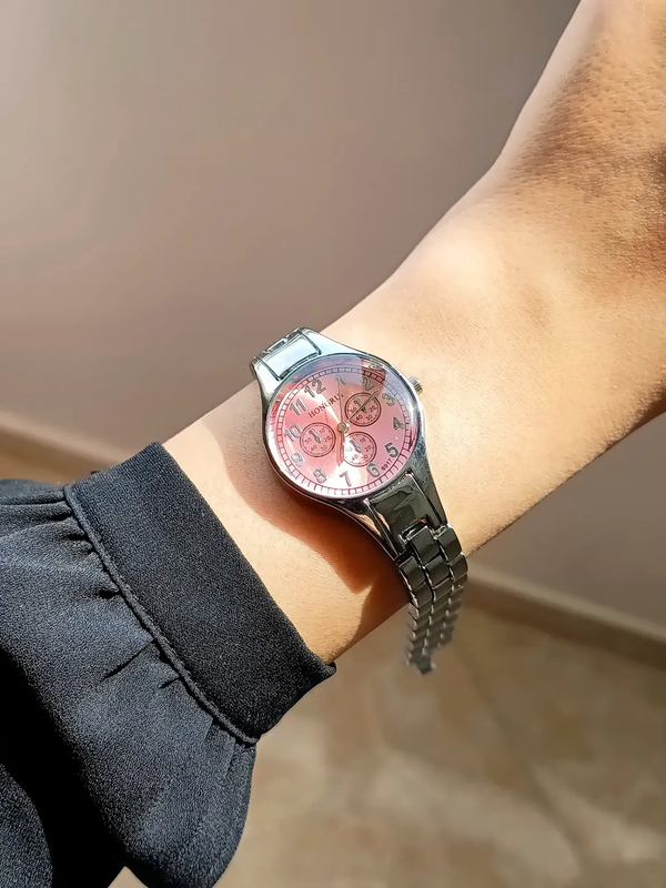 ساعت مچی گلبهی اقتصادی زنانه